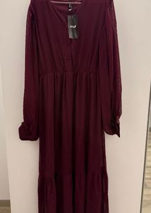 Styli Chic Burgundy Tiered Maxi Dress