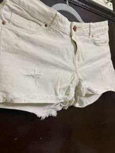 White Denim Shorts