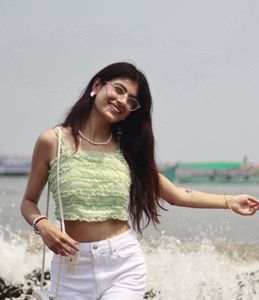 Ruffle Detail Crop Top