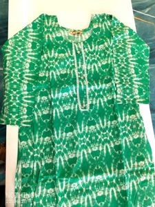 Green Printed Kurta