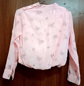 Baby Pink Top With Drape
