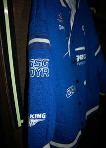 *Sale* Unisex Blue Graphic Print Varsity Jacket