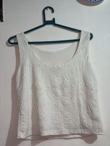 White Embossed Vero Moda Sleeveless Top