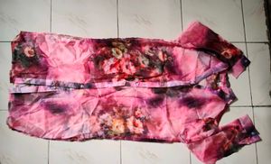 Floral Print Sheer Button-Down