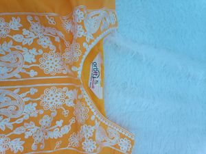 Mustard Chikankari Kurti