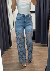 New Style Denim Jeans With Lace