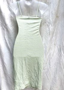 GINGHAM MIDI SLIP DRESS FOR WOMEN