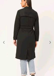 Alsace Lorrain Paris Women Black Solid Trench Coat
