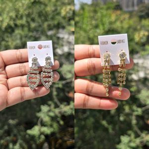2 Pairs Of AD Earrings