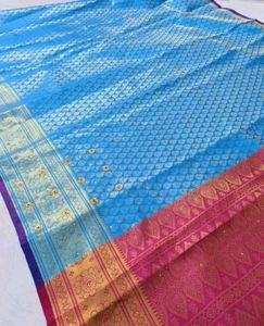 Banarsi Silk Saree With Semi Stitched  Blouse