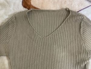 Ribbed Knit Top - Casual Style