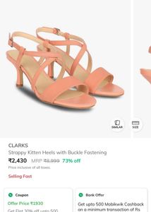 Clarks Coral Leather Heeled Sandals