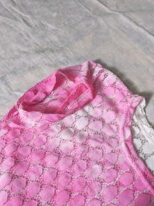 Lace See Through Tie Die Top