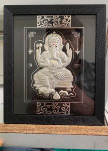 999 pure silver Framed Ganesha Showpiece