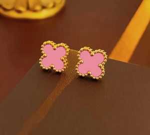 Pink Clover Stud Earrings