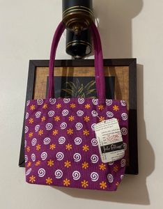 Jute Cottage Purple Floral Tote Bag