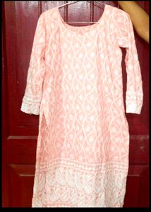 Peach Embroidered Kurti