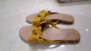 Cute Yellow Bow Flats