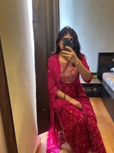 Pink Embroidered Kurta Set