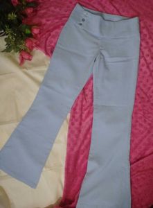 Light Blue Flare Leg Trousers