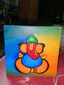Acrylic Ganesha Canvas Painting
