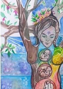 Watercolor Pregnancy Art Print