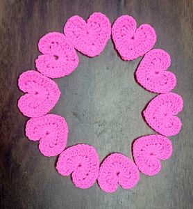 Pink Crochet Hearts