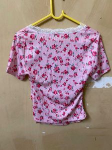 Floral Ribbed Top