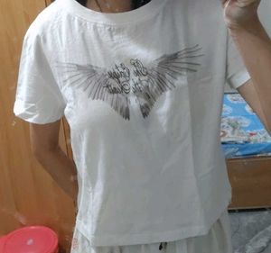 White Graphic Print T-Shirt