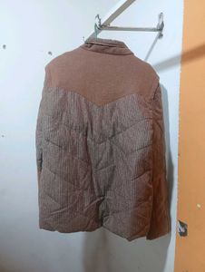 Brown Striped Padded Jacket