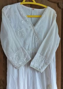 White Embroidered Cotton Dress