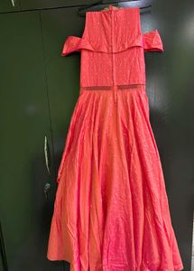Gorgeous Pink Embroidered Gown with Adjustable Siz