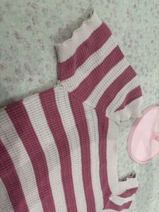 Striped Pink Knit Top