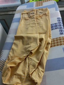 White strip Yellow Color Full Sleeve Shirt.