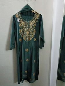 Wedding Winter Kurti Pant Dupatta Set