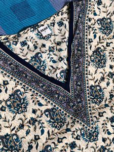 Women Beige Printed Embellished Kaftan Dress