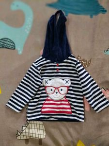 Striped Bear Hoodie Swetar