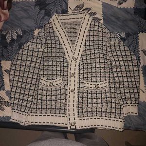 Korean Plaid Knit Cardigan