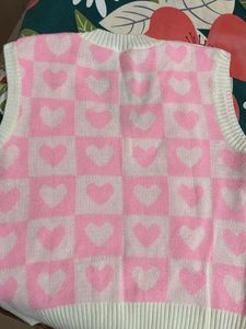 Cute Heart Pattern Sweater Vest