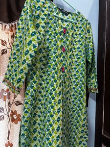 Jaipur Kurti Women Blue &amp; Green Printed “S” Size