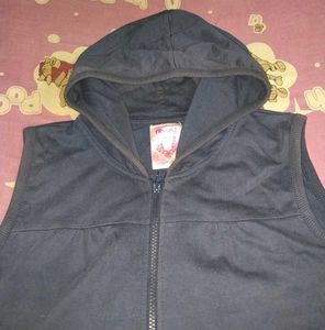 Sleeveless Hoodie Fleece Jacket