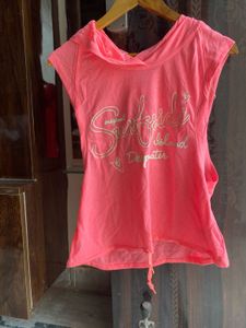 Cute Coral Sleeveless Top