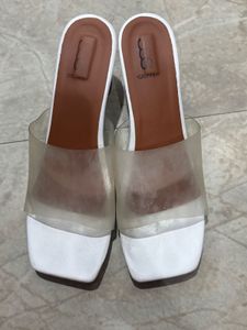 White Transparent Heels
