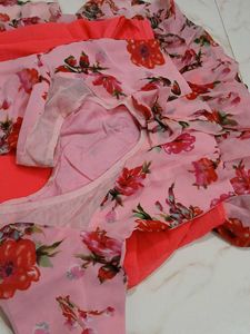 Ruffle Saree With Blouse