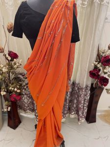 Elegant Orange Saree