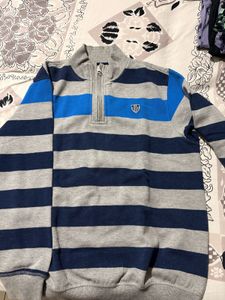 Striped Quarter-Zip Sweat Shirt/pullover For Men