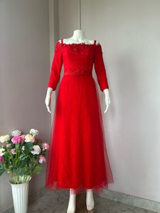 Pretty Red Lace Gown