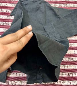 Linen Partywear Black Shirt -2-4 Year Boy