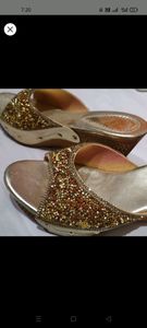 Golden bridal heels