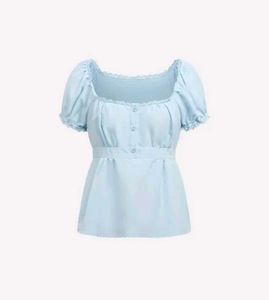 Savana Light Blue Gathered Top